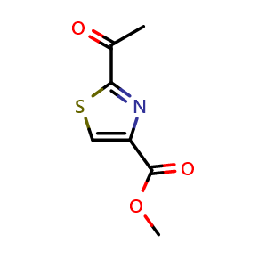 Chemical structure of methyl 2-acetylthiazole-4-carboxylate , CAS 76275-87-1, AChemBlock Q69997