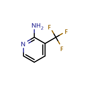 Chemical structure of 3-(trifluoromethyl)pyridin-2-amine , CAS 183610-70-0, AChemBlock Q70036