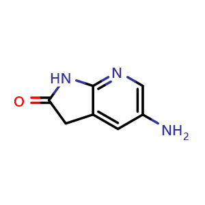 Chemical structure of 5-amino-1,3-dihydro-2H-pyrrolo[2,3-b]pyridin-2-one , CAS 869371-00-6, AChemBlock Q70042