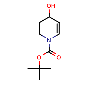 Chemical structure of tert-butyl 4-hydroxy-3,4-dihydropyridine-1(2H)-carboxylate , CAS 643759-64-2, AChemBlock Q70045