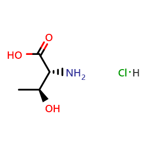 Chemical structure of D-threonine hydrochloride , CAS 339161-04-5, AChemBlock Q70089