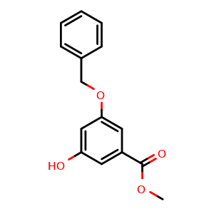 Chemical structure of methyl 3-(benzyloxy)-5-hydroxybenzoate , CAS 54915-31-0, AChemBlock Q70095