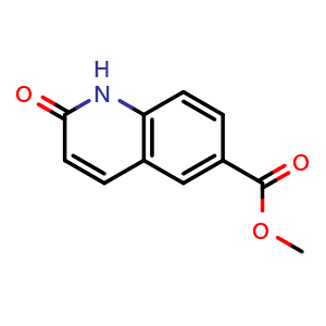Chemical structure of methyl 2-oxo-1,2-dihydroquinoline-6-carboxylate , CAS 68882-86-0, AChemBlock Q70131