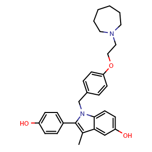 Chemical structure of Bazedoxifene , CAS 198481-32-2, AChemBlock R16041