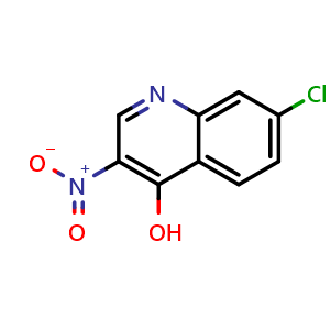 Chemical structure of 7-chloro-3-nitroquinolin-4-ol , CAS 5350-50-5, AChemBlock S70254