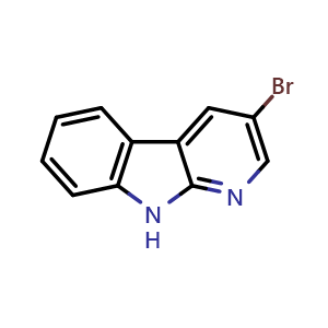 Chemical structure of 3-bromo-9H-pyrido[2,3-b]indole , CAS 1428799-40-9, AChemBlock S70274
