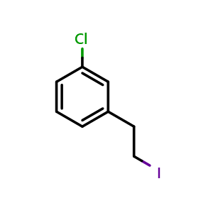 Chemical structure of 3-Chlorophenethyl iodide , CAS 89978-80-3, AChemBlock S70299