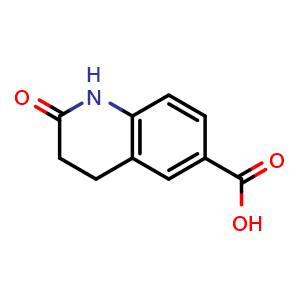 Chemical structure of 1,2,3,4-Tetrahydro-2-oxo-6-quinolinecarboxylic acid , CAS 70639-77-9, AChemBlock S70317