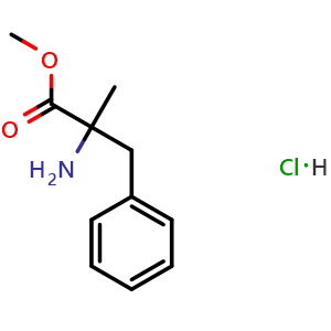 Chemical structure of a-Methyl-DL-phenylalanine methyl ester hydrochloride , CAS 64665-60-7, AChemBlock S70321