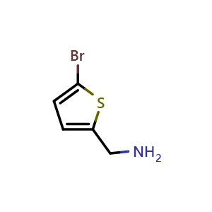 Chemical structure of 5-Bromo-2-thiophenemethanamine , CAS 612499-04-4, AChemBlock S70324