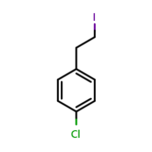 Chemical structure of 4-Chlorophenethyl iodide , CAS 57186-64-8, AChemBlock S70328
