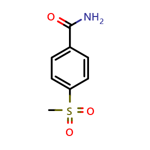Chemical structure of 4-(Methylsulfonyl)benzamide , CAS 4461-38-5, AChemBlock S70331