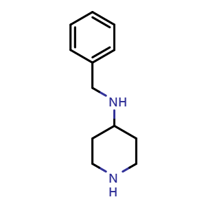 Chemical structure of N-Benzyl-4-piperidinamine , CAS 420136-94-3, AChemBlock S70332