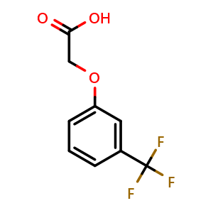 Chemical structure of 2-(3-Trifluoromethylphenoxy)acetic acid , CAS 349-82-6, AChemBlock S70339