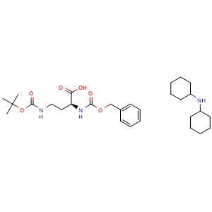Chemical structure of Z-Dab(Boc)-OH.DCHA , CAS 3350-13-8, AChemBlock S70340