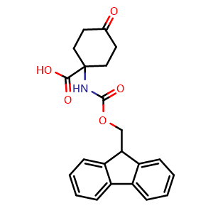 Chemical structure of 1-((((9H-fluoren-9-yl)methoxy)carbonyl)amino)-4-oxocyclohexane-1-carboxylic acid , CAS 285996-74-9, AChemBlock S70344