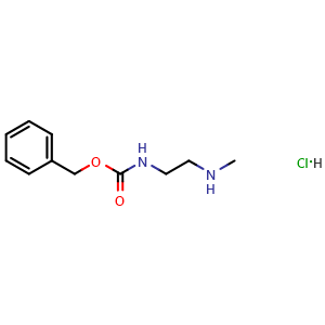 Chemical structure of N-Cbz-2-(methylamino)ethanamine hydrochloride , CAS 277328-34-4, AChemBlock S70345