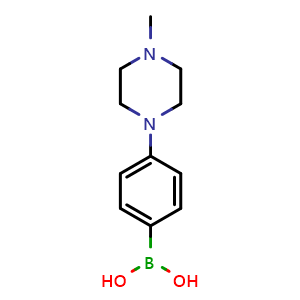 Chemical structure of 4-(4-Methyl-1-piperazinyl)phenylboronic acid , CAS 229009-40-9, AChemBlock S70354