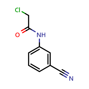 Chemical structure of 2-Chloro-N-(3-cyanophenyl)-acetamide , CAS 218288-43-8, AChemBlock S70355