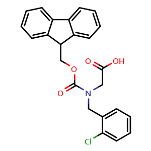 Chemical structure of N-Fmoc-2-chlorobenzyl-glycine , CAS 2137785-50-1, AChemBlock S70357