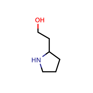 Chemical structure of 2-Pyrrolidin-2-yl-ethanol , CAS 19432-88-3, AChemBlock S70360