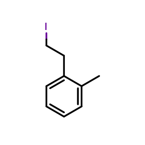 Chemical structure of 2-Methylphenethyl iodide , CAS 178685-03-5, AChemBlock S70364