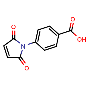 Chemical structure of 4-(2,5-Dioxo-2,5-dihydropyrrol-1-yl)benzoic acid , CAS 17057-04-4, AChemBlock S70369