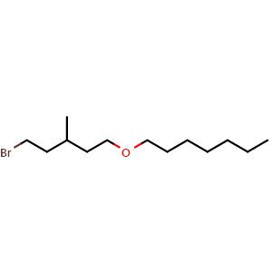 Chemical structure of 1-[(5-Bromo-3-methylpentyl)oxy]heptane , CAS 1470541-37-7, AChemBlock S70375