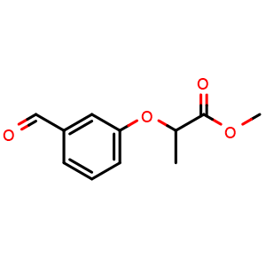 Chemical structure of Methyl 2-(3-formylphenoxy)propionate , CAS 140451-38-3, AChemBlock S70378