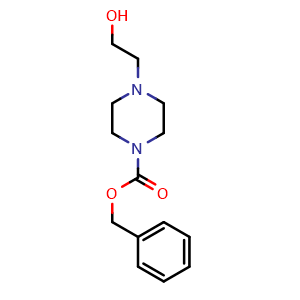 Chemical structure of 2-(N-Cbz-piperazin-1-yl)ethanol , CAS 14000-67-0, AChemBlock S70379