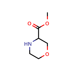 Chemical structure of 3-Morpholinecarboxylic acid methyl ester , CAS 126264-49-1, AChemBlock S70387