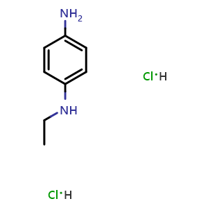 Chemical structure of 4-(Ethylamino)aniline dihydrochloride , CAS 57838-74-1, AChemBlock S70405
