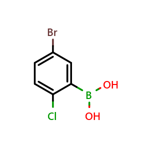 Chemical structure of 5-Bromo-2-chlorophenylboronic acid , CAS 774608-50-3, AChemBlock S70415