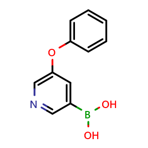 Chemical structure of 5-Phenoxypyridine-3-boronic acid , CAS 850991-33-2, AChemBlock S70418