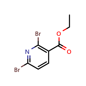 Chemical structure of Ethyl 2,6-dibromonicotinate , CAS 1214332-54-3, AChemBlock S70457