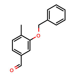Chemical structure of 3-Benzyloxy-4-methylbenzaldehyde , CAS 1026868-97-2, AChemBlock S70461