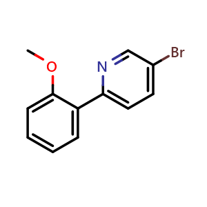 Chemical structure of 3-Bromo-6-(2-methoxyphenyl)pyridine , CAS 1194683-55-0, AChemBlock S70462