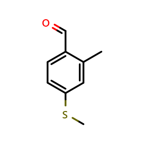 Chemical structure of 2-Methyl-4-(methylsulfanyl)benzaldehyde , CAS 956612-78-5, AChemBlock S70485