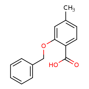Chemical structure of 4-Methyl-2-(phenylmethoxy)benzoic acid , CAS 117571-33-2, AChemBlock S70492