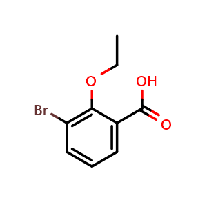 Chemical structure of 3-Bromo-2-ethoxybenzoic acid , CAS 1275532-56-3, AChemBlock S70495