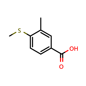 Chemical structure of 3-Methyl-4-(methylsulfanyl)benzoic acid , CAS 851669-34-6, AChemBlock S70501