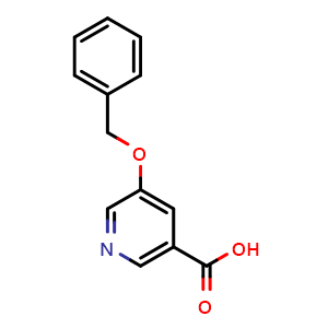 Chemical structure of 5-(Benzyloxy)nicotinic acid , CAS 263270-34-4, AChemBlock S70504
