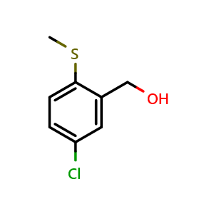 Chemical structure of 5-Chloro-2-(methylthio)benzyl alcohol , CAS 120121-38-2, AChemBlock S70509