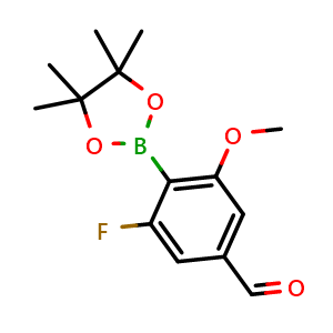 3-fluoro-5-methoxy-4-(4,4,5,5-tetramethyl-1,3,2-dioxaborolan-2-yl)benzaldehyde