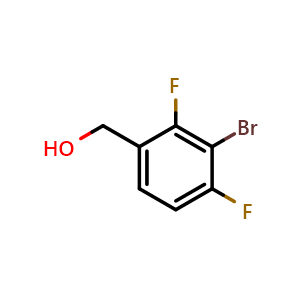 Chemical structure of 3-Bromo-2,4-difluorobenzyl alcohol , CAS 1499465-33-6, AChemBlock S70528