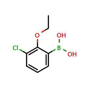 Chemical structure of 3-Chloro-2-ethoxyphenylboronic acid , AChemBlock S70553