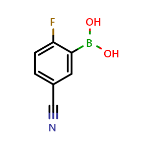 Chemical structure of 5-Cyano-2-fluorophenylboronic acid , CAS 468718-30-1, AChemBlock S70560
