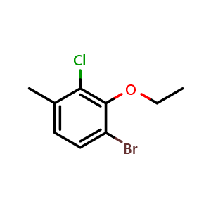 Chemical structure of 4-Bromo-2-chloro-3-ethoxytoluene , CAS 2244107-80-8, AChemBlock S70565