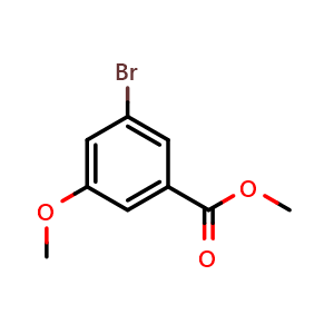 Chemical structure of Methyl 3-bromo-5-methoxybenzoate , CAS 56709-70-7, AChemBlock S70590
