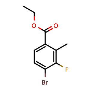 Chemical structure of Ethyl 4-bromo-3-fluoro-2-methylbenzoate , CAS 1805421-48-0, AChemBlock S70594